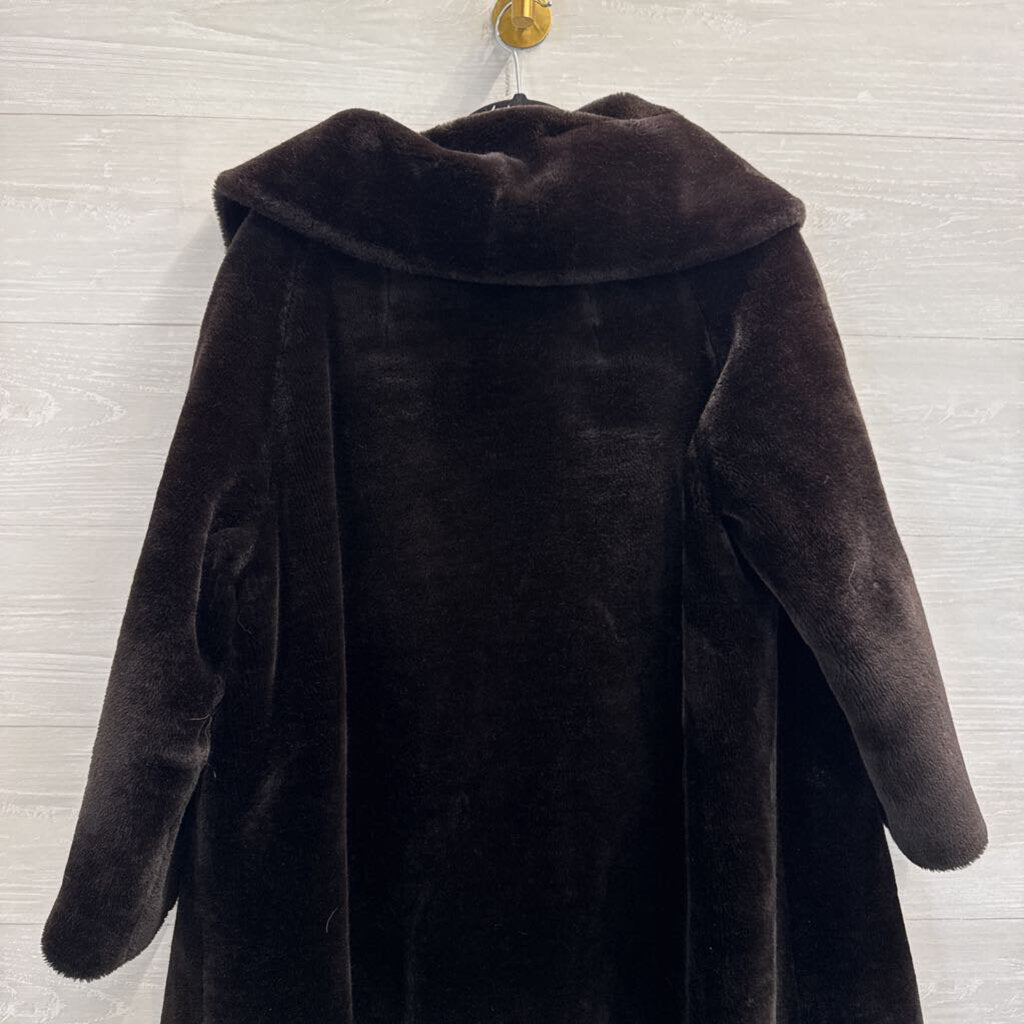 Vintage Sealura Brown Faux Fur Long Jacket Large