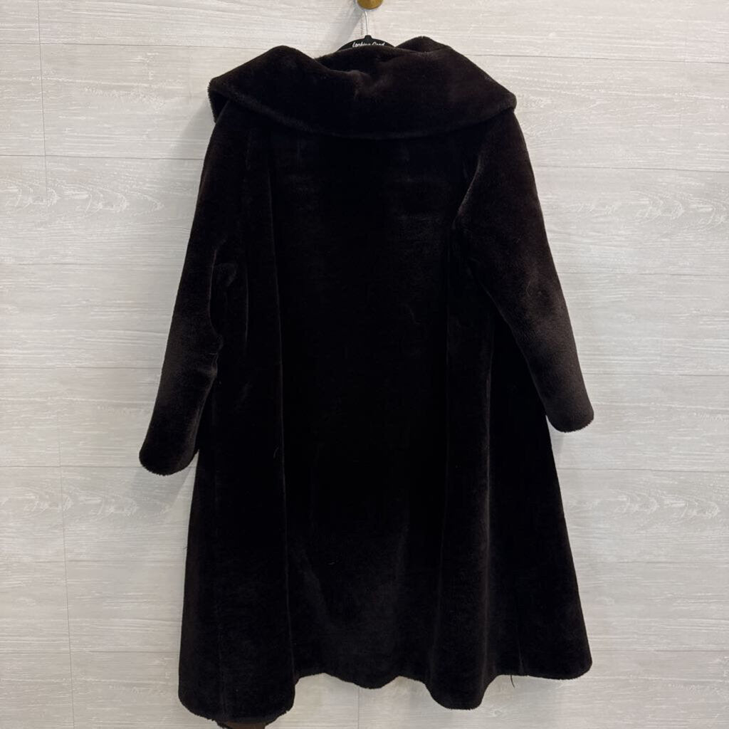 Vintage Sealura Brown Faux Fur Long Jacket Large