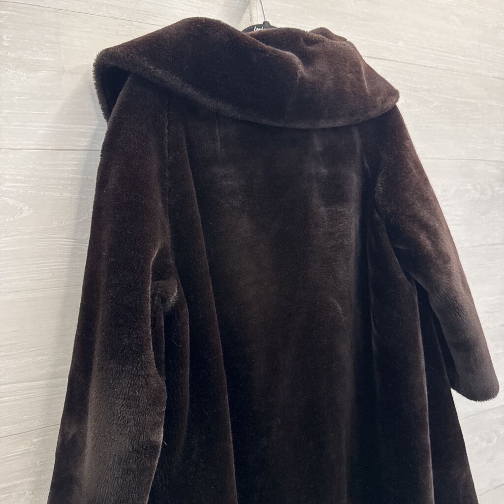 Vintage Sealura Brown Faux Fur Long Jacket Large