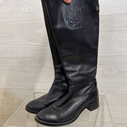 Etienne Aigner Black Leather Vira Tall Boots