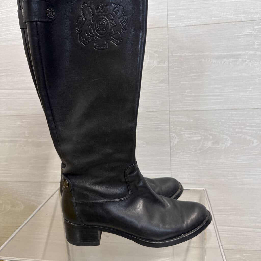 Etienne Aigner Black Leather Vira Tall Boots