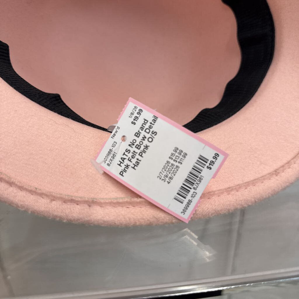 Pink Felt Bow Detail Hat