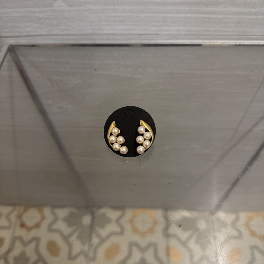 Vintage Pearl Semi Circle Earrings