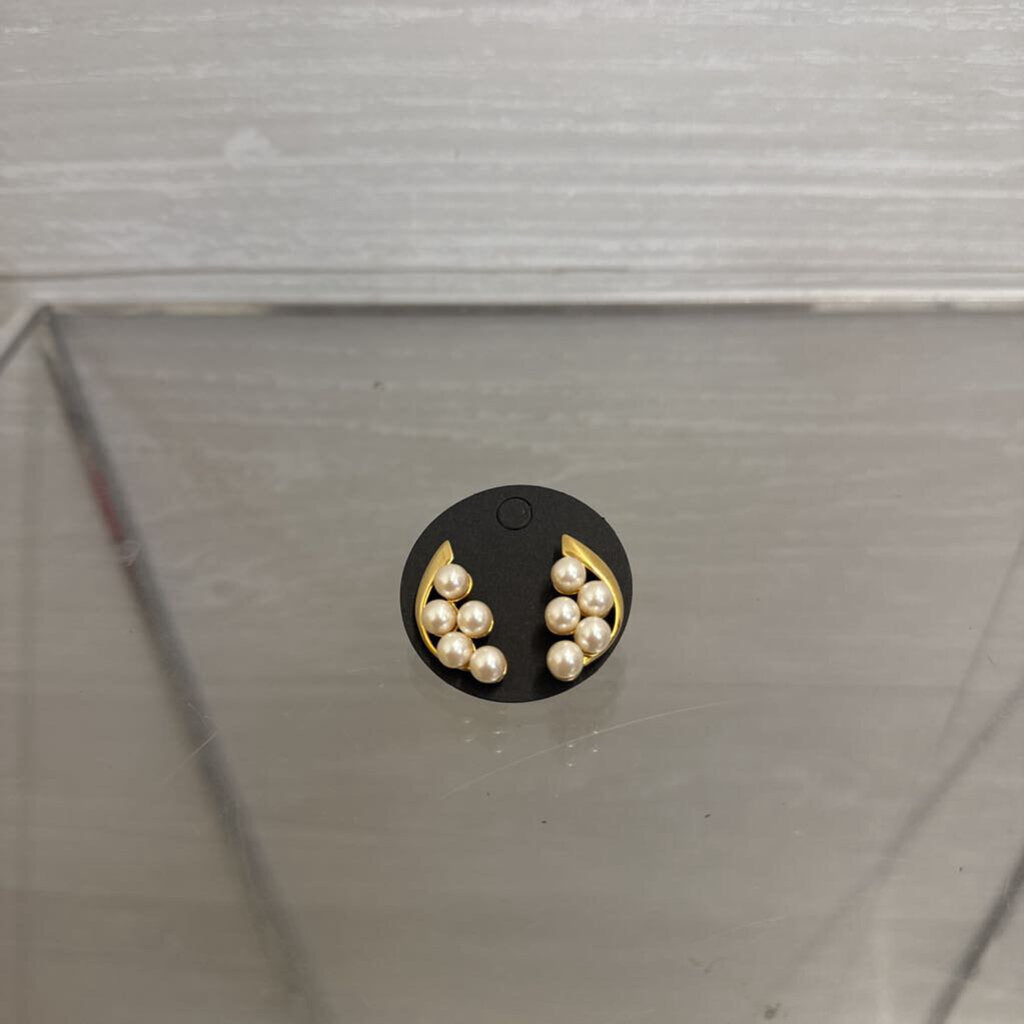 Vintage Pearl Semi Circle Earrings