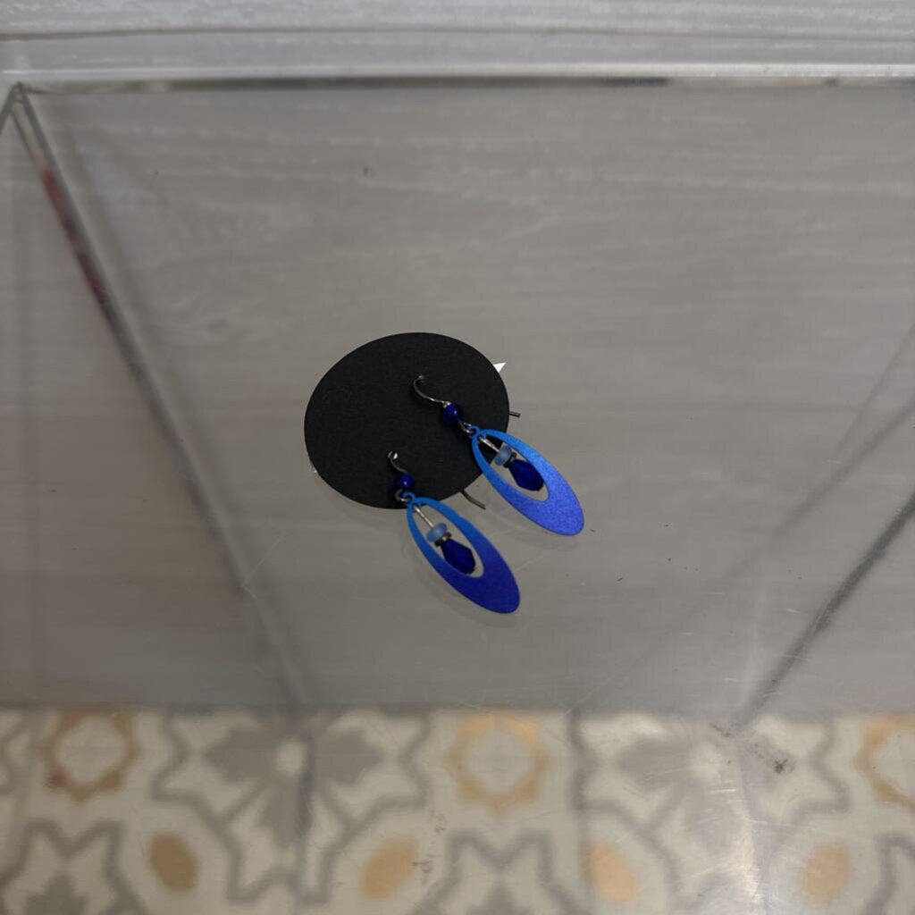 Vintage Blue Dangle Earrings