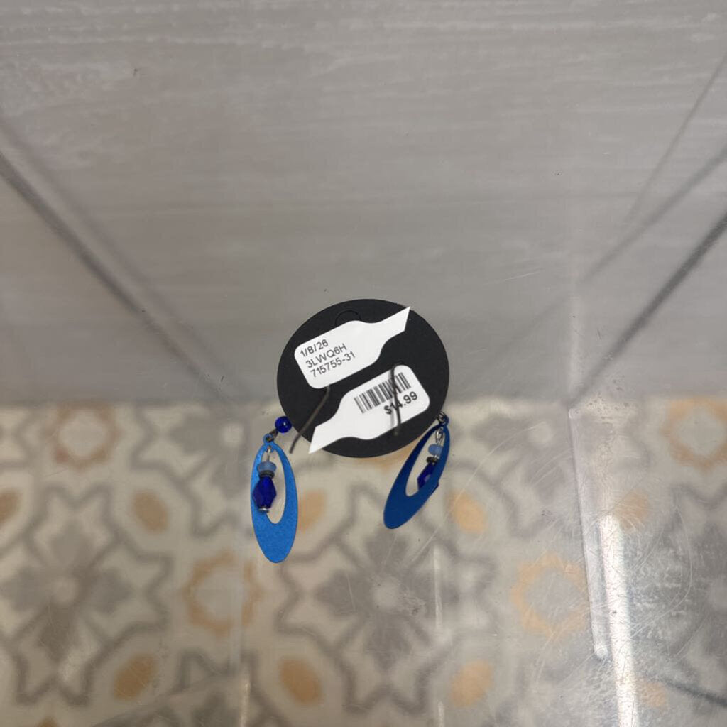 Vintage Blue Dangle Earrings