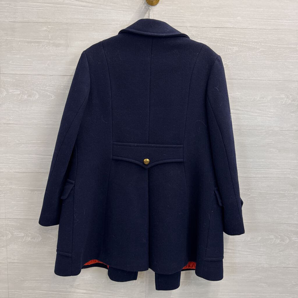 Mackintosh Navy/ Red Quilted Lining Double Breasted Long Jacket Large