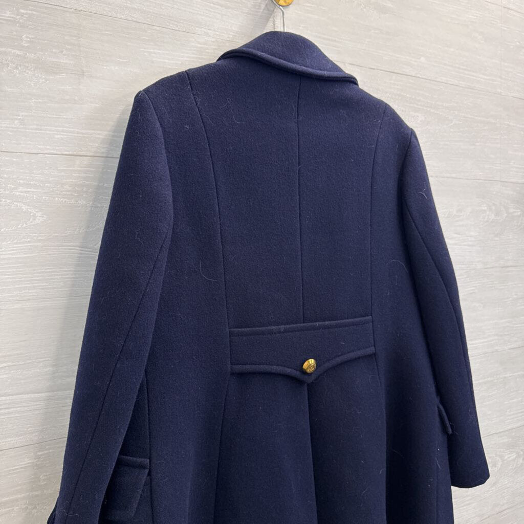 Mackintosh Navy/ Red Quilted Lining Double Breasted Long Jacket Large