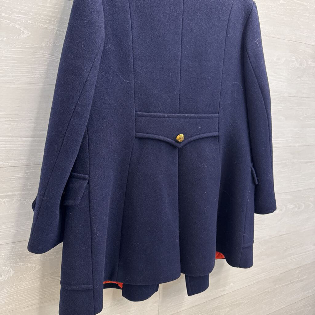 Mackintosh Navy/ Red Quilted Lining Double Breasted Long Jacket Large