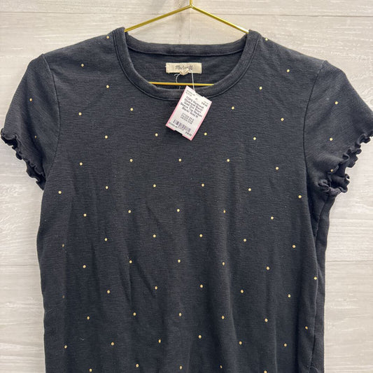 Madewell Black/ Gold Dot Short Sleeve Top Medium