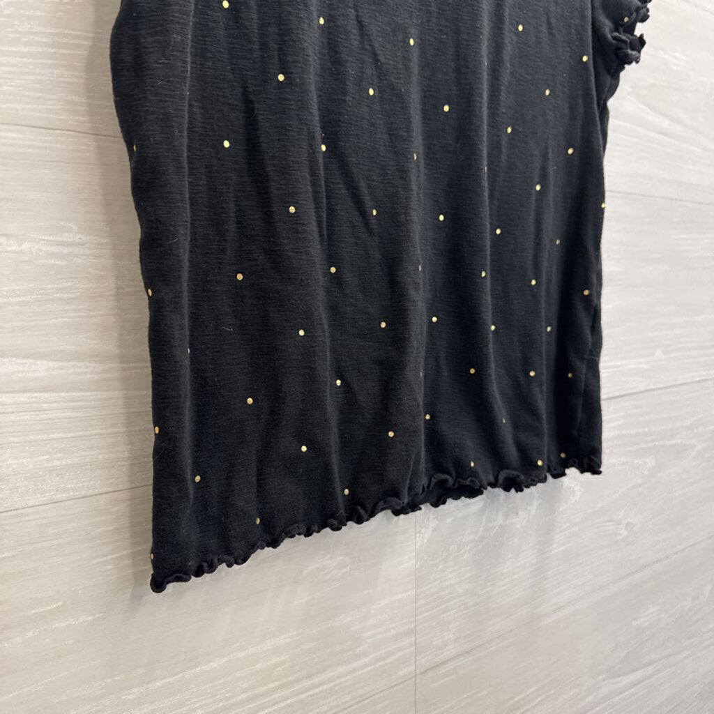 Madewell Black/ Gold Dot Short Sleeve Top Medium