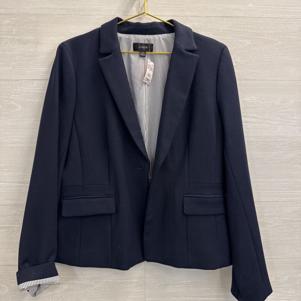 J Crew Navy Blazer Jacket 14 Tall