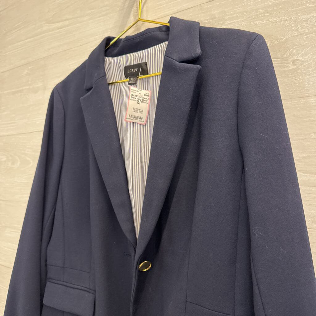 J Crew Navy Blazer Jacket 14 Tall