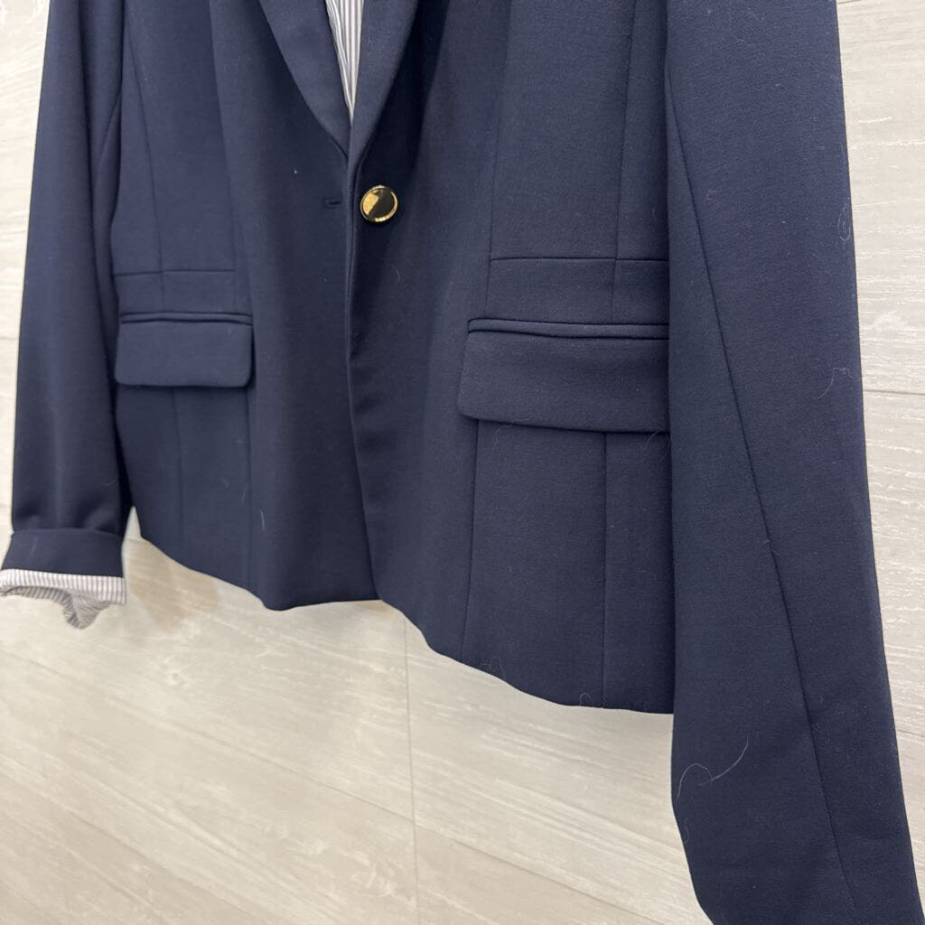 J Crew Navy Blazer Jacket 14 Tall