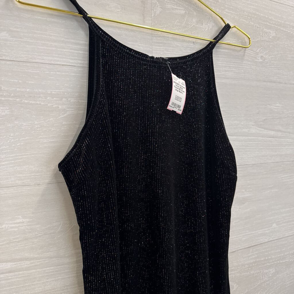 Velvet Glitter Thread Mini Dress Large