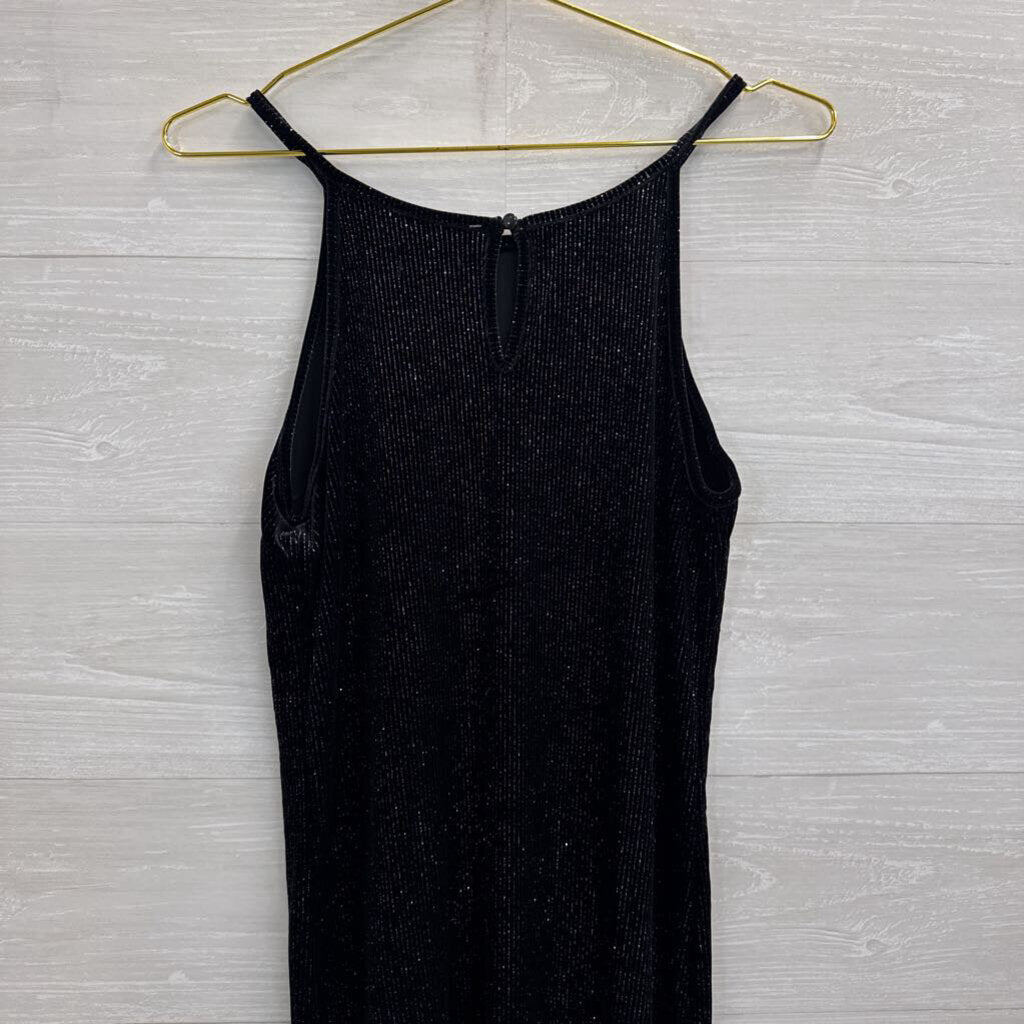 Velvet Glitter Thread Mini Dress Large