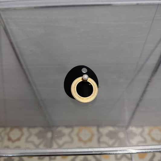 Vintage Gold and Pearl Circle Pin