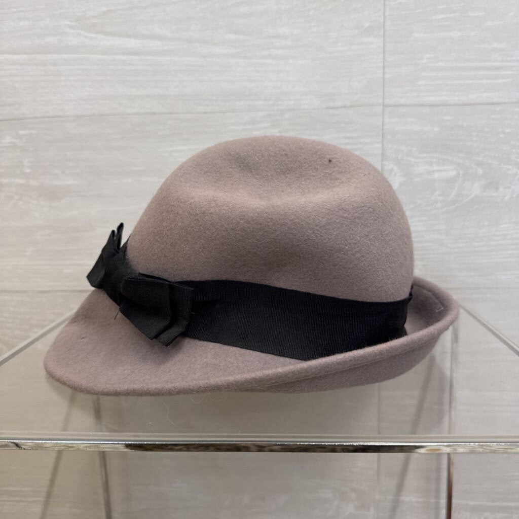 Disney Grey/ Black Vintage Style Fall Fedora Felt Hat with Bow