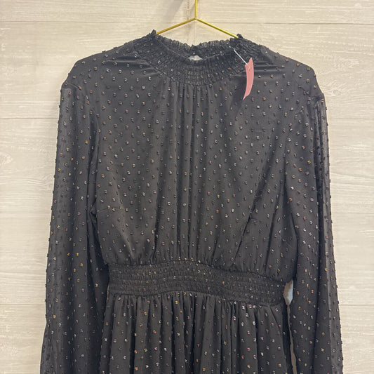 Torrid Black/ Multi Color Iridescent Dot Detail Long Sleeve Dress 00