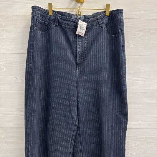 ModCloth Blue/ Multi Color Pin Stripe Denim Pants Large/ Extra Large