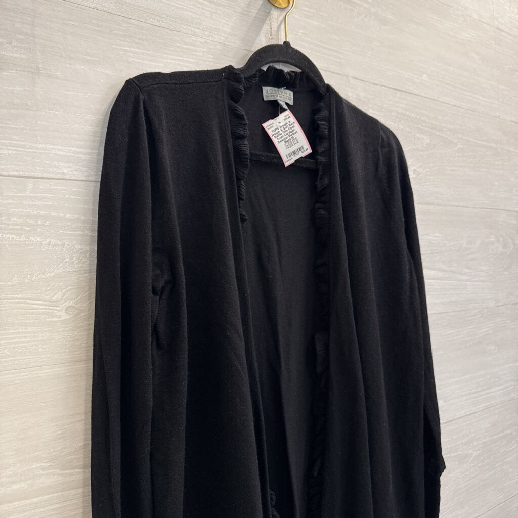 Joseph A Soft Back Ruffle Trim Open Front Cardigan Sweater Medium