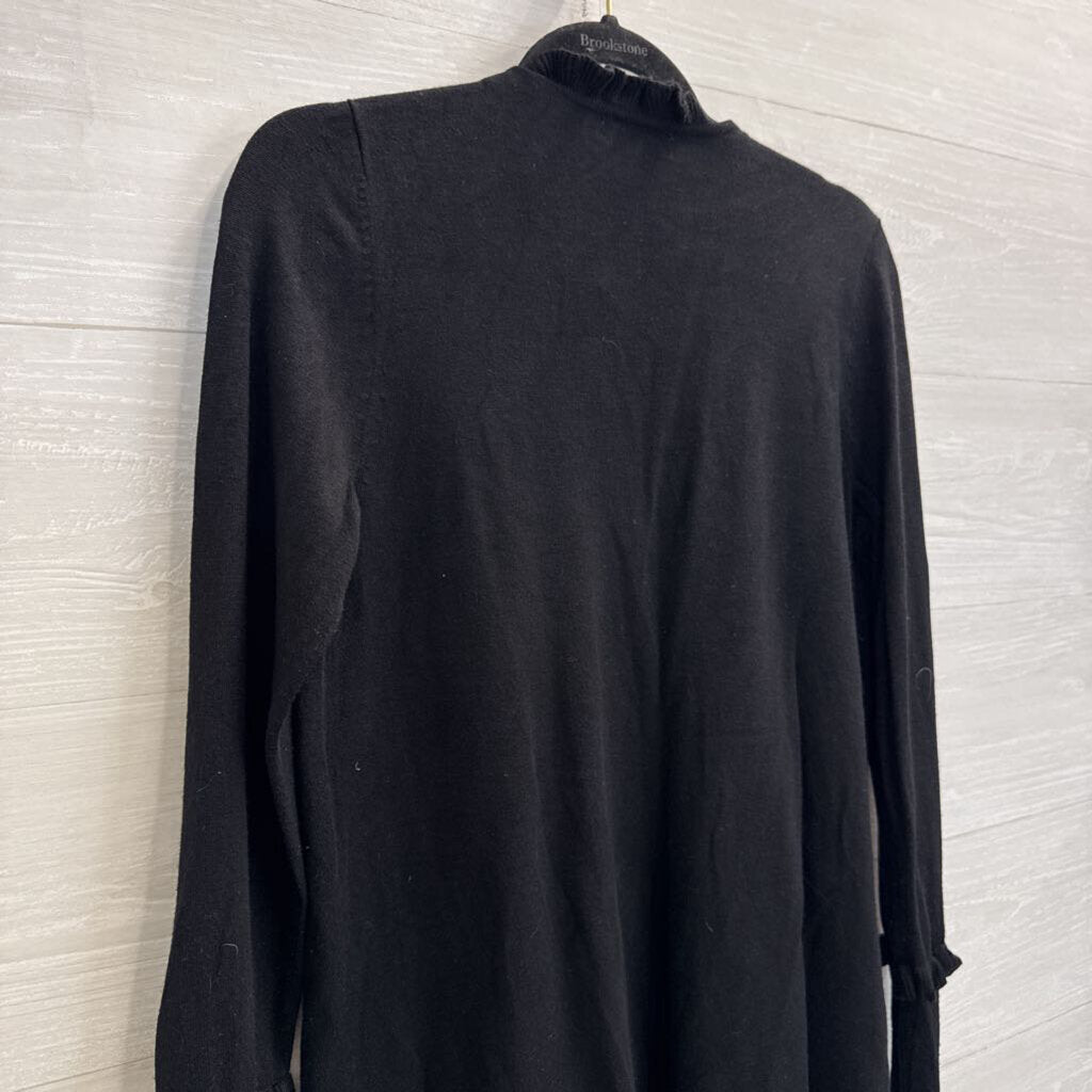 Joseph A Soft Back Ruffle Trim Open Front Cardigan Sweater Medium