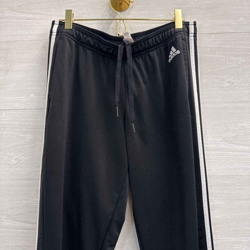 Adidas Black/ White Stripe Pull On Sweatpants Medium