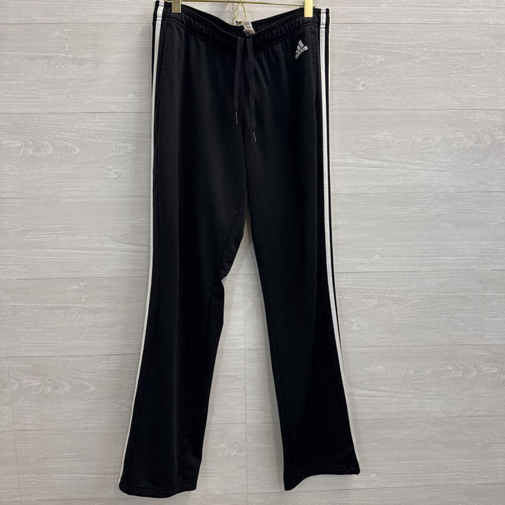 Adidas Black/ White Stripe Pull On Sweatpants Medium