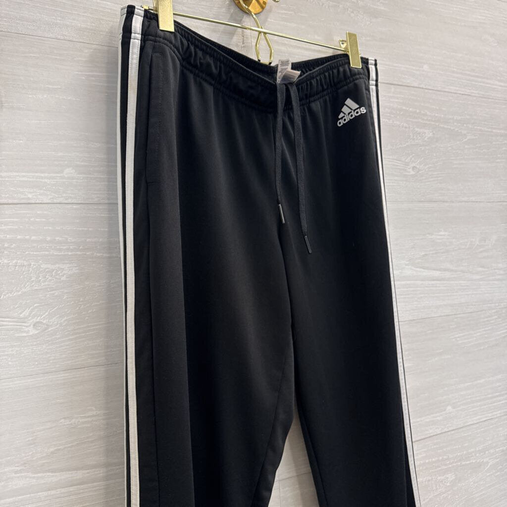 Adidas Black/ White Stripe Pull On Sweatpants Medium