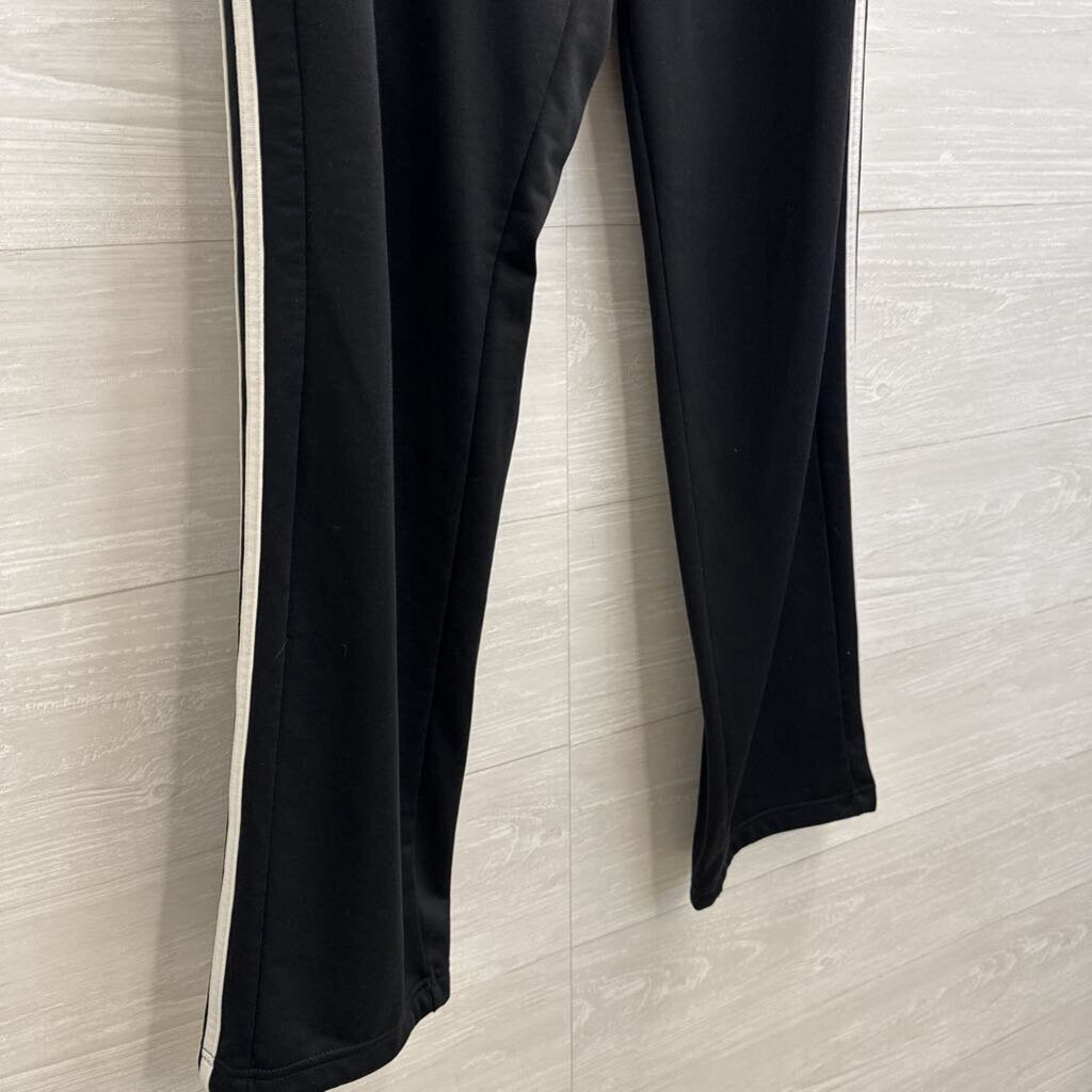 Adidas Black/ White Stripe Pull On Sweatpants Medium