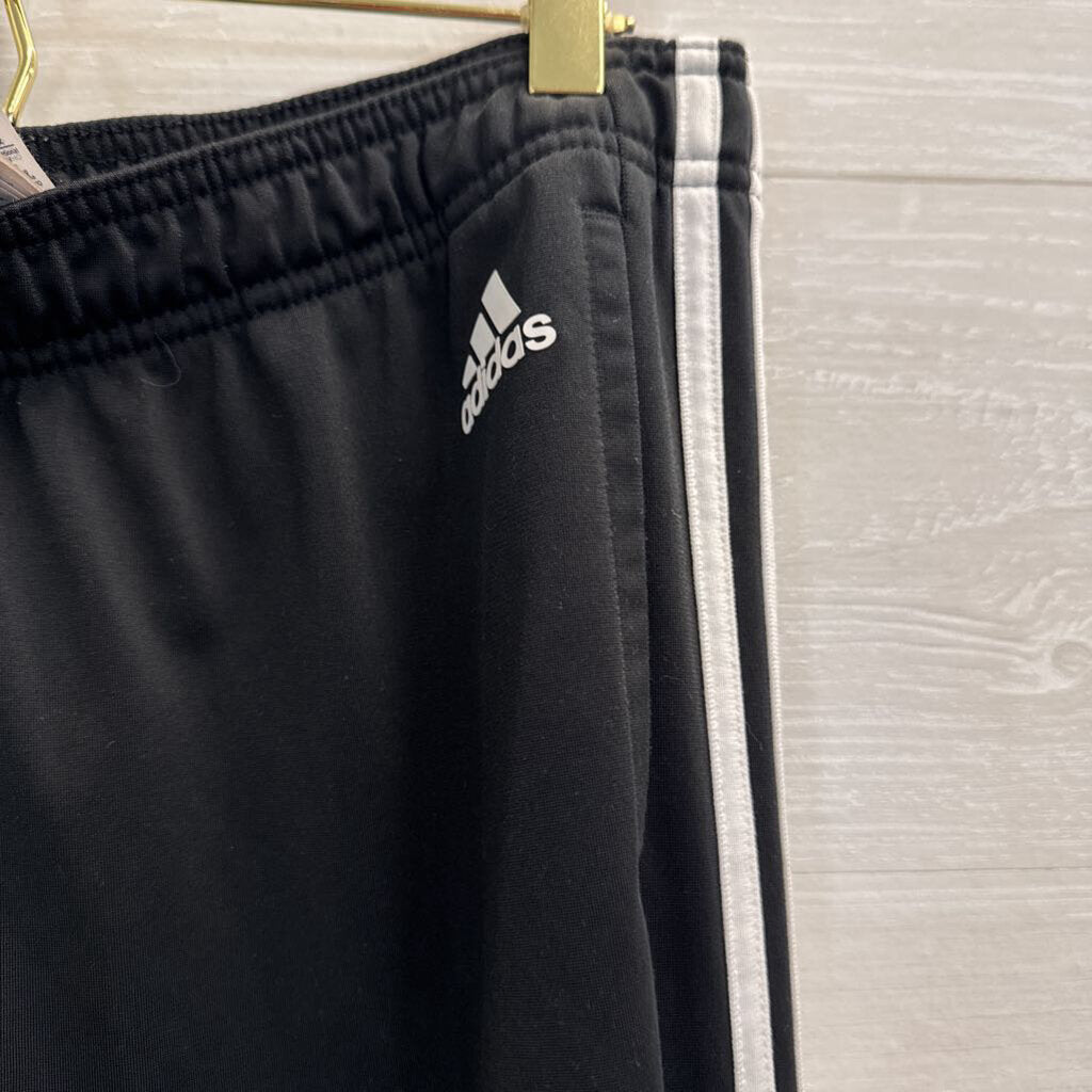 Adidas Black/ White Stripe Pull On Sweatpants Medium