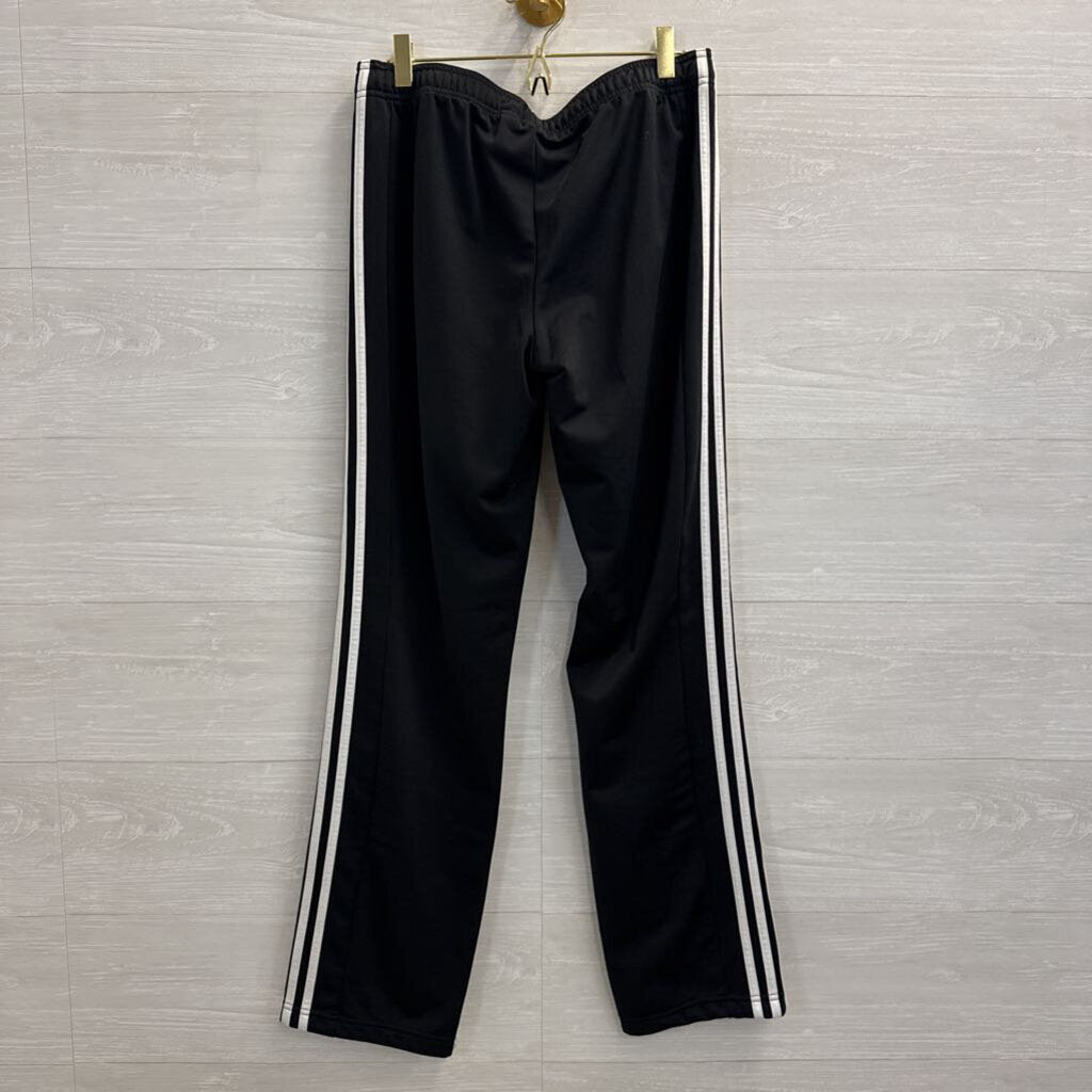 Adidas Black/ White Stripe Pull On Sweatpants Medium