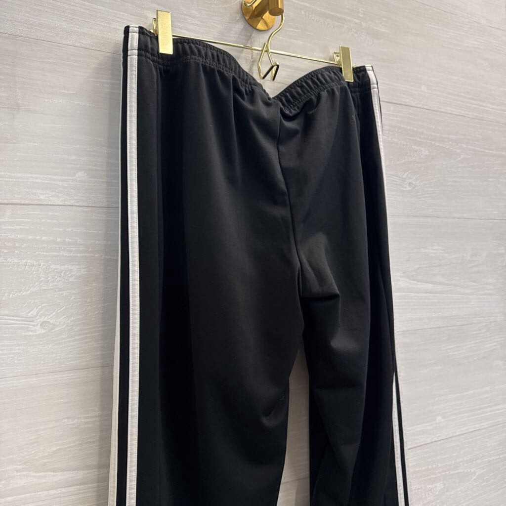 Adidas Black/ White Stripe Pull On Sweatpants Medium