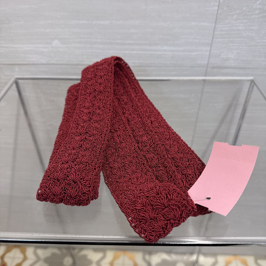 J Jill Burgundy Woven Tie Belt Medium Large