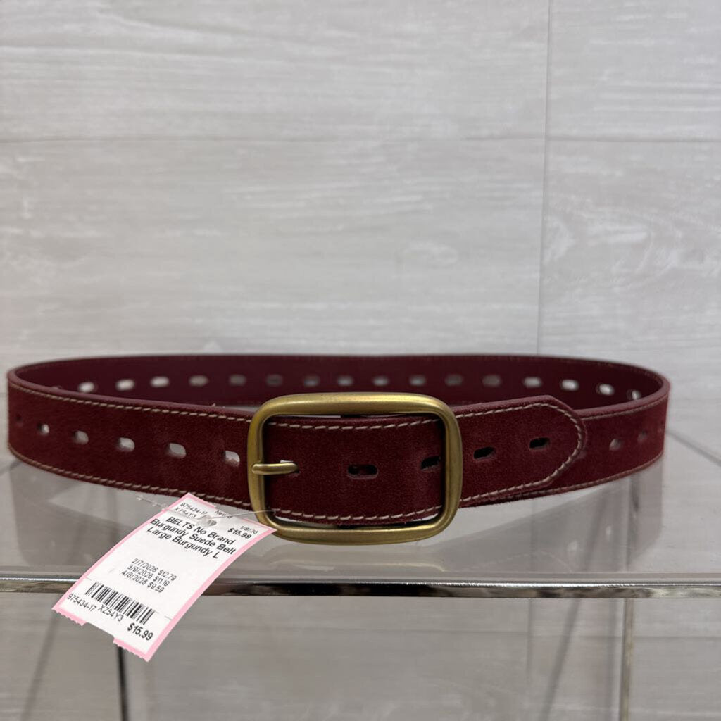 Burgundy Suede Belt Large