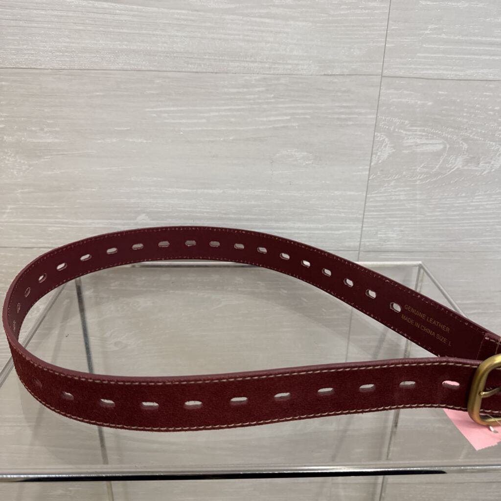 Burgundy Suede Belt Large