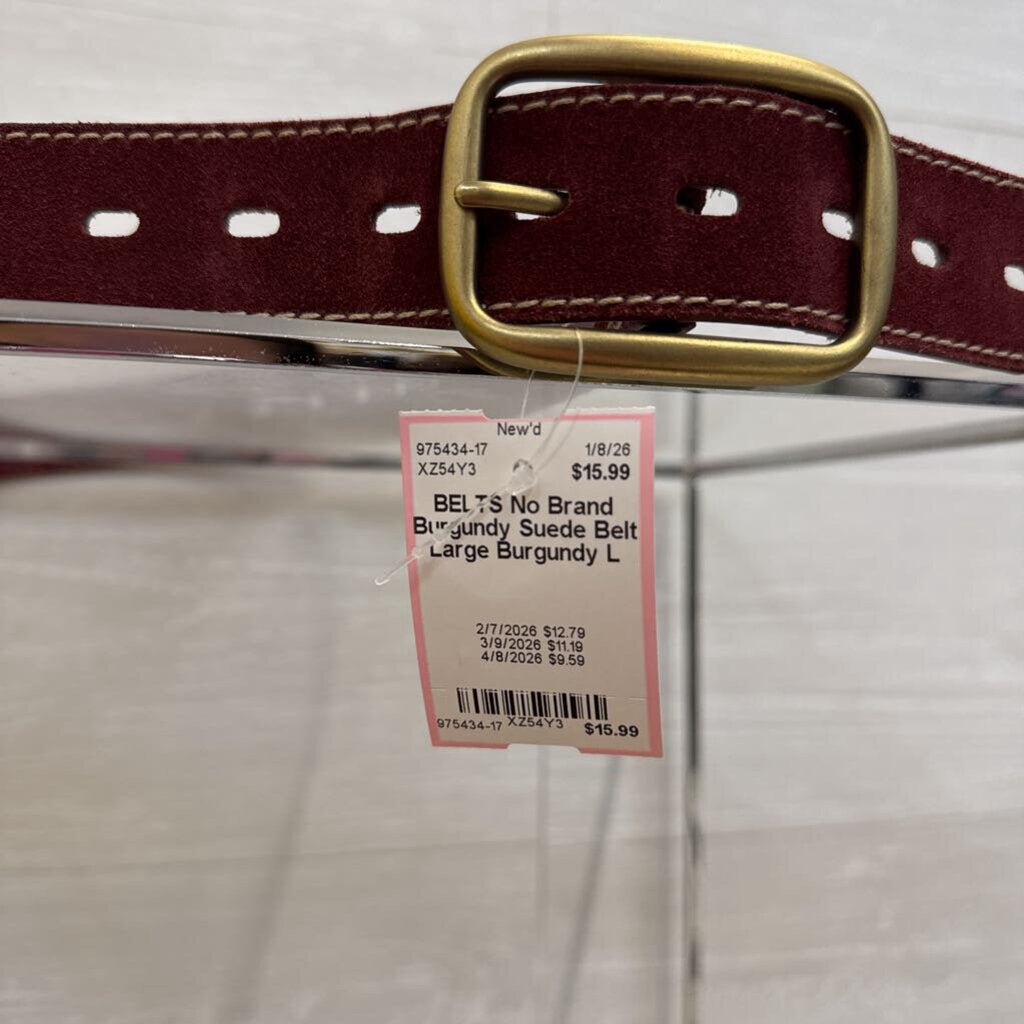 Burgundy Suede Belt Large