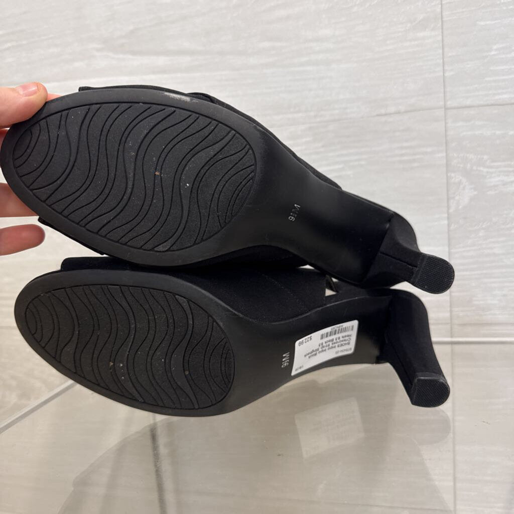 Impo Black Crisscross Strap Slingback Heels 9.5