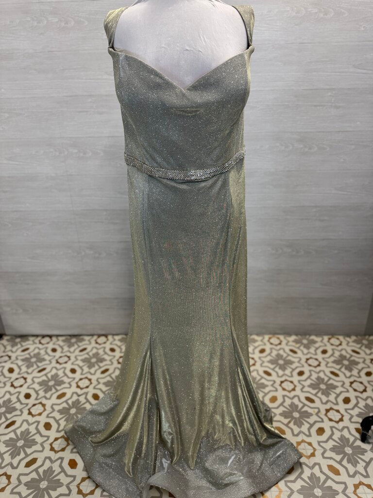 Clarisse Light Gold Shimmer Long Formal Dress 24