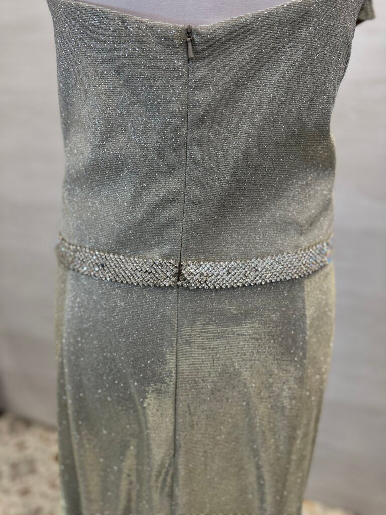 Clarisse Light Gold Shimmer Long Formal Dress 24