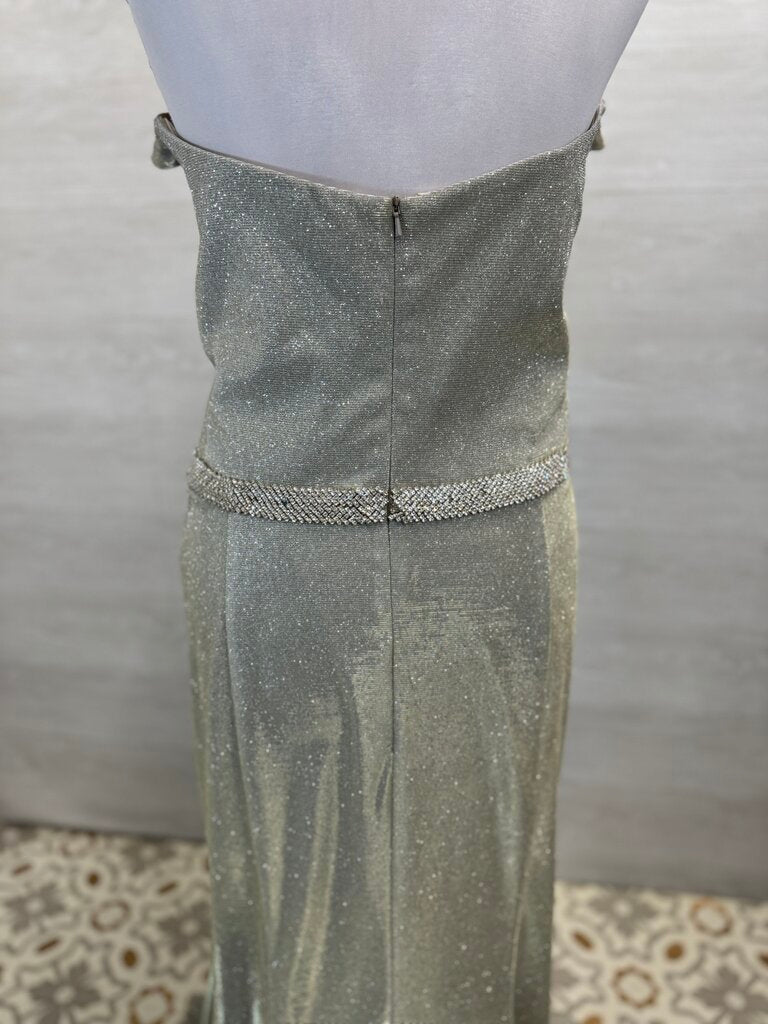 Clarisse Light Gold Shimmer Long Formal Dress 24