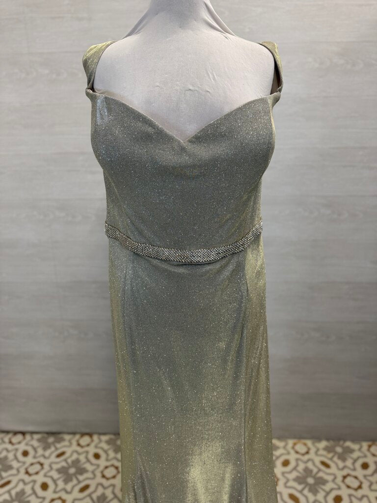 Clarisse Light Gold Shimmer Long Formal Dress 24