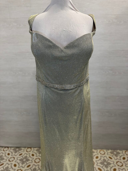 Clarisse Light Gold Shimmer Long Formal Dress 24