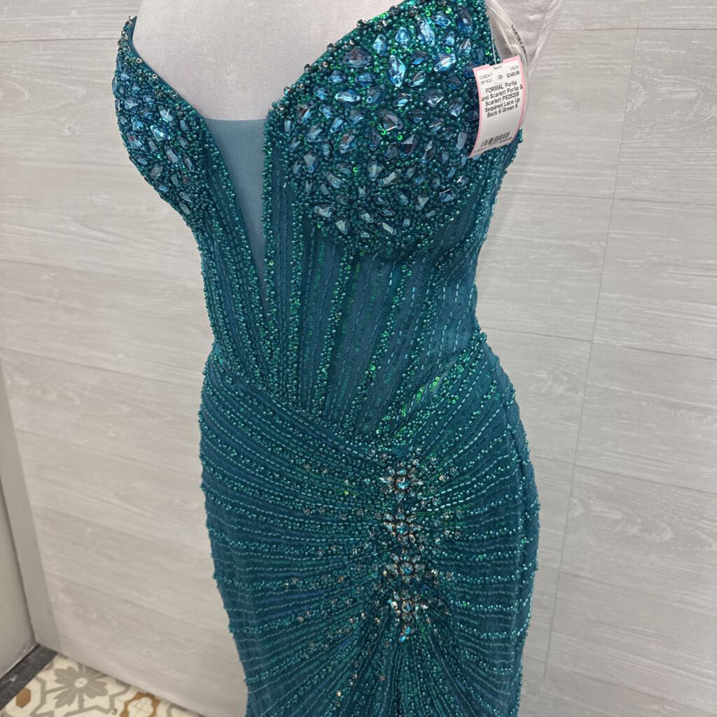 Portia & Scarlett PS25208 Sequined Lace Up Back 6