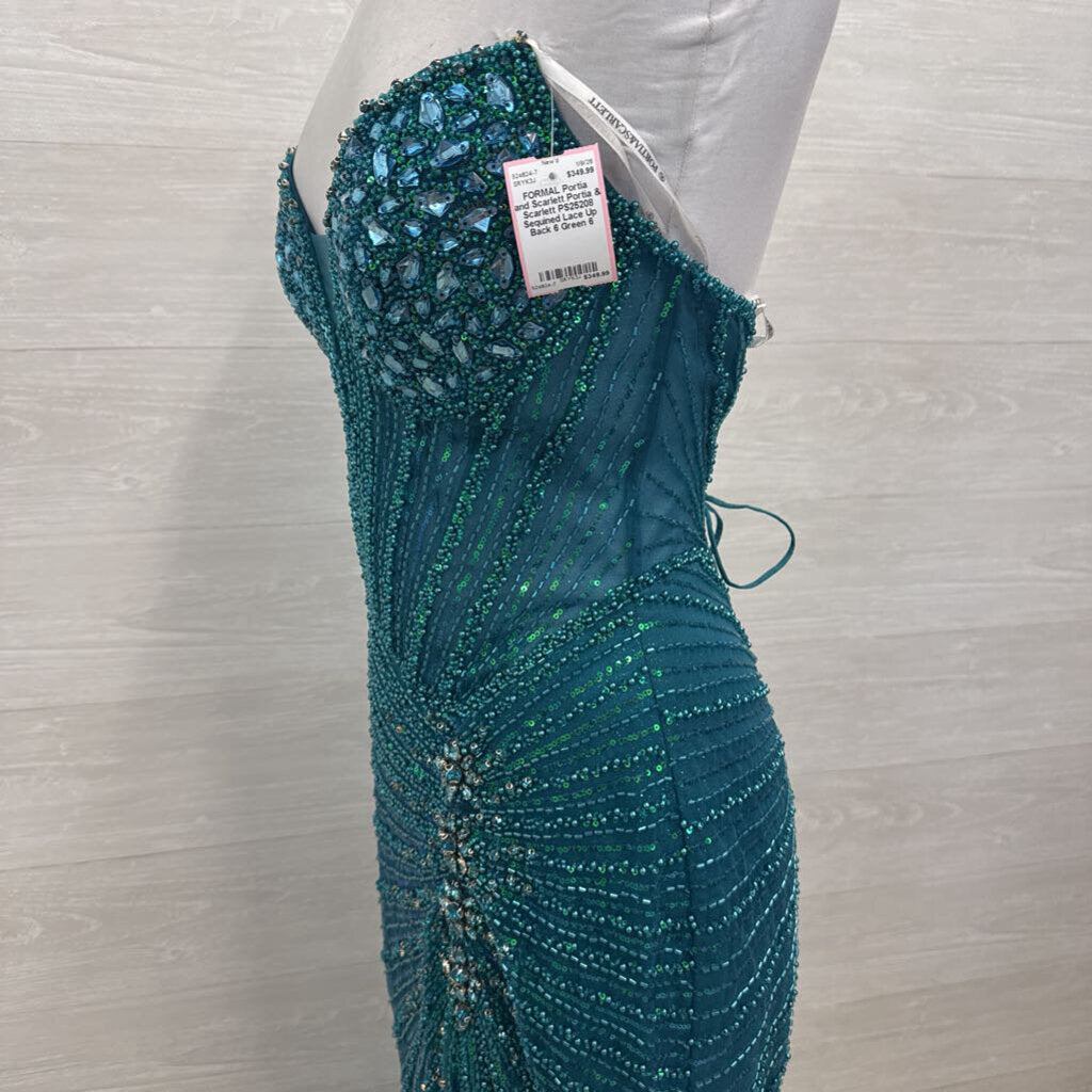 Portia & Scarlett PS25208 Sequined Lace Up Back 6