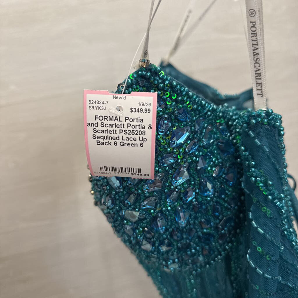 Portia & Scarlett PS25208 Sequined Lace Up Back 6