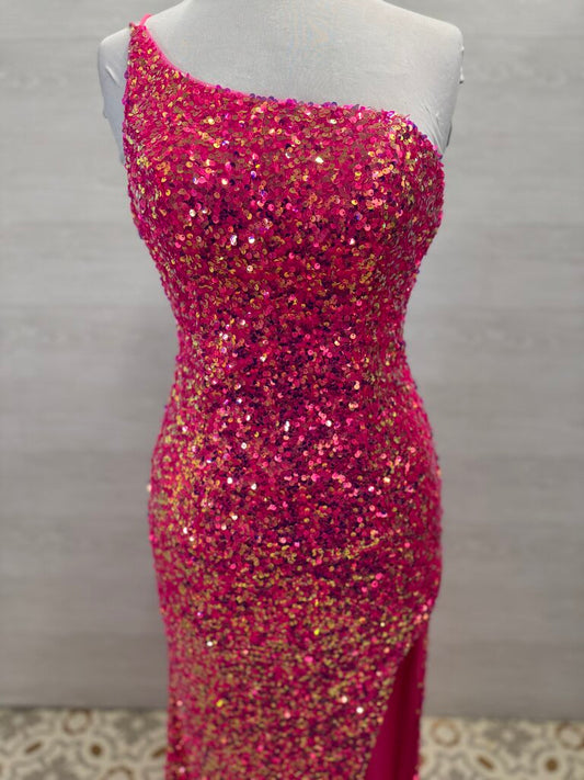 Clarisse One Shoulder Sequined Long Formal 4