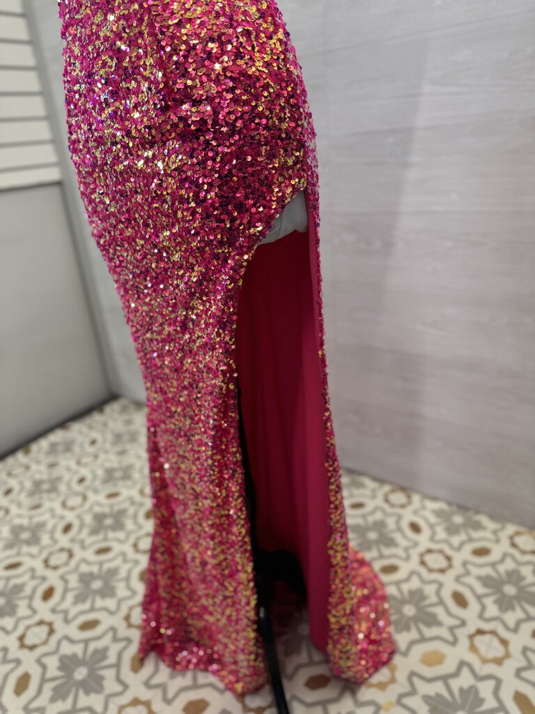 Clarisse One Shoulder Sequined Long Formal 4