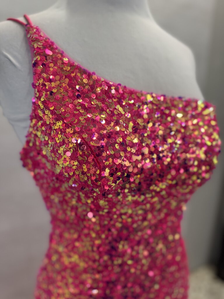 Clarisse One Shoulder Sequined Long Formal 4