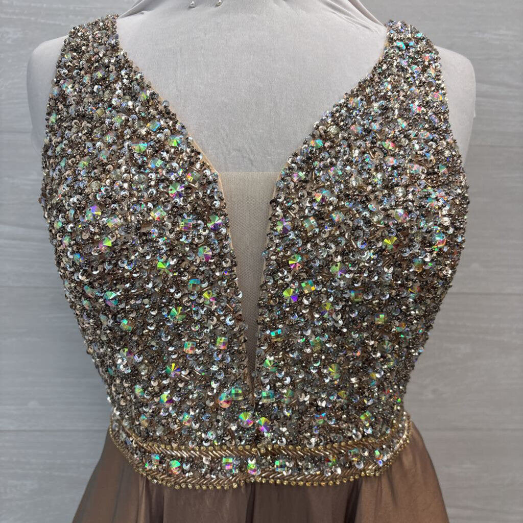 Amelia Couture Beaded Top Long Formal 10